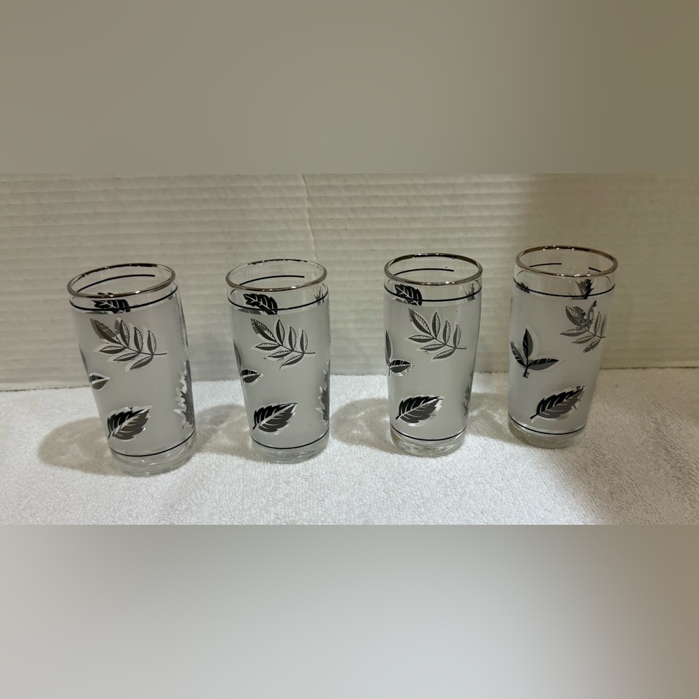 Vintage Libby, silver leaf highball, glasses